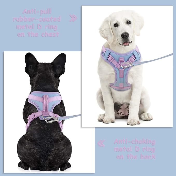 No Pull Dog Harness Adjustable Soft Padded Pet Vest with Control Handle Adorable Daily Harness for Dogs（Spun Sugar XS）