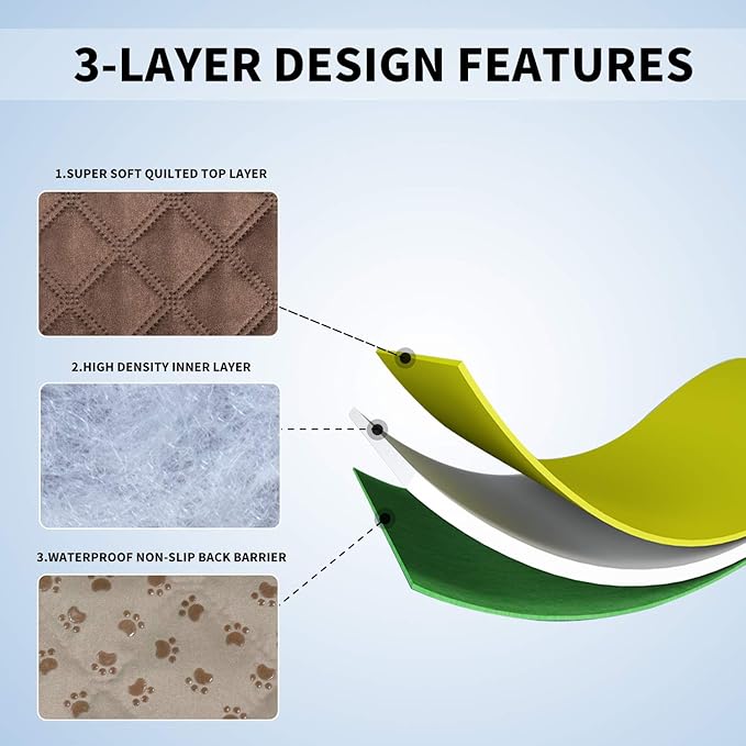 Easy-Going 100% Waterproof Dog Bed Cover, Non-Slip Pet Blanket for Furniture, Washable Couch Cover, Repleasement Sofa Cover (96x82 in,Brown)