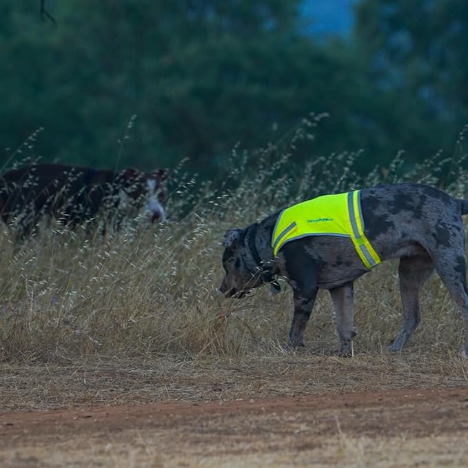 Lite Dog Vest. Coverage to Mid Back. Reflective Hi Visibility Fluorescent Yellow Fabric Helps to Keep Them in Sight and Safe On and Off Leash.