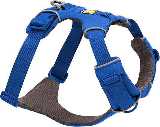 Ruffwear, Front Range Dog Harness, Reflective Soft Padded Everyday Harness with Dual Leash Clips, Adjustable and Lightweight Fit for Training or Walking for All Dogs, Blue Pool, Large/X-Large