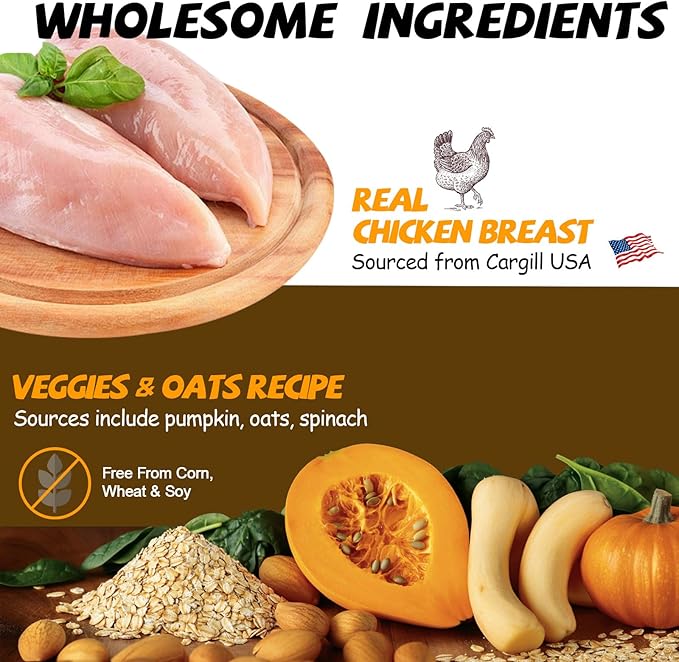 ASMPET Chicken Wrapped Rawhide Sticks with Superfood Pumpkin Oats Spinach Dog Chews - Long Lasting, Clean Teeth, Healthy Natural Treats for Small, Medium & Large Dogs - 10.6 oz