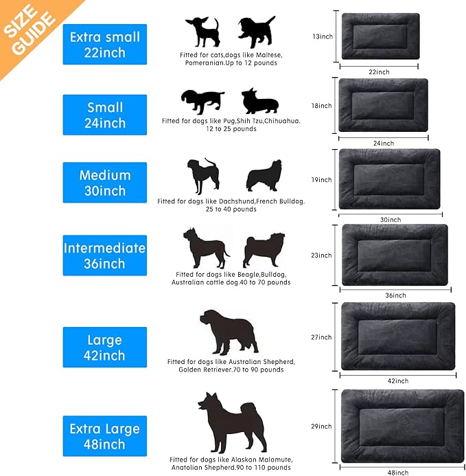 Ultra Soft Dog Bed & Kennel Pad for Medium Dogs - Fit Metal Crates, Washable & Anti-Slip, Cozy Sleeping Mat, Dark Gray, 30"