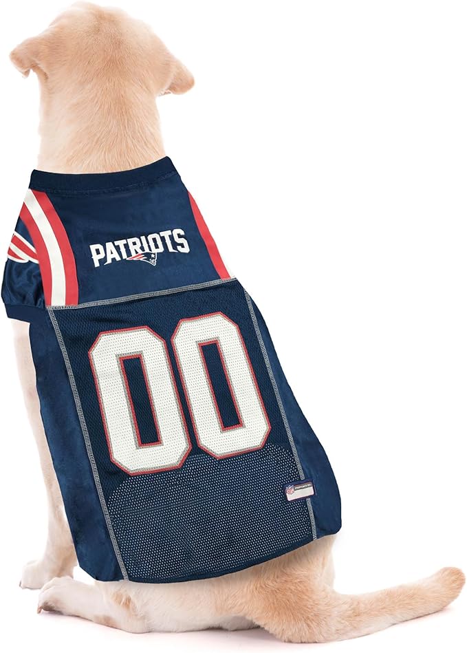 Pets First NFL New England Patriots MESH Jersey for Dogs - X-Small, Football Costume for Dogs & Cats, Licensed Dog Shirt NEP-4145-SM-DS