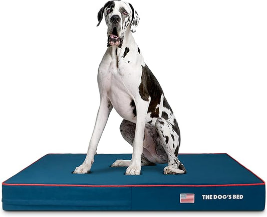 The Dog’s Bed Orthopedic Cooling Memory Foam Dog Bed, XXL Blue Oxford with Red Trim USA Flag Pain Relief for Arthritis, Hip & Elbow Dysplasia, Post Surgery, Supportive, Calming, Waterproof Washable