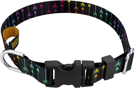 Country Brook Petz - Deluxe Colorful Arrows Dog Collar - Made in The U.S.A. - Chevron and Arrows Collection Featuring Linear Designs (1/2 Inch, Extra Small)