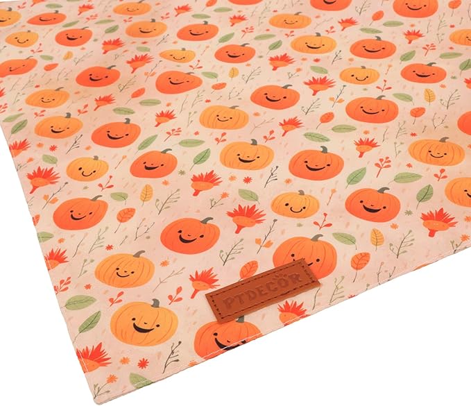 PTDECOR Halloween Dog Bandana, Ghost Pumpkin Design Reversible Holiday Dog Scarf, Triangle Halloween Bandanas for Large X-Large Dogs (X-Large)