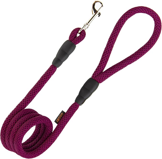 Gooby Mesh Leash - Purple, 4 FT - Breathable Mesh 4 Foot Leash for Small Dogs with Bolt Snap Clasp - On The Go Dog Leashes for Small, Medium, and Large Dogs