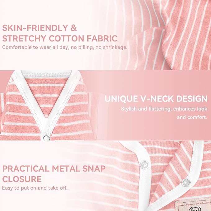 TONY HOBY Female Pet Dog Pajamas, 4 Legged Dog Pjs Jumpsuit with Stripes, Soft Cotton Surgery Recovery Dogs Clothes (XL, Pink+White-Girls)