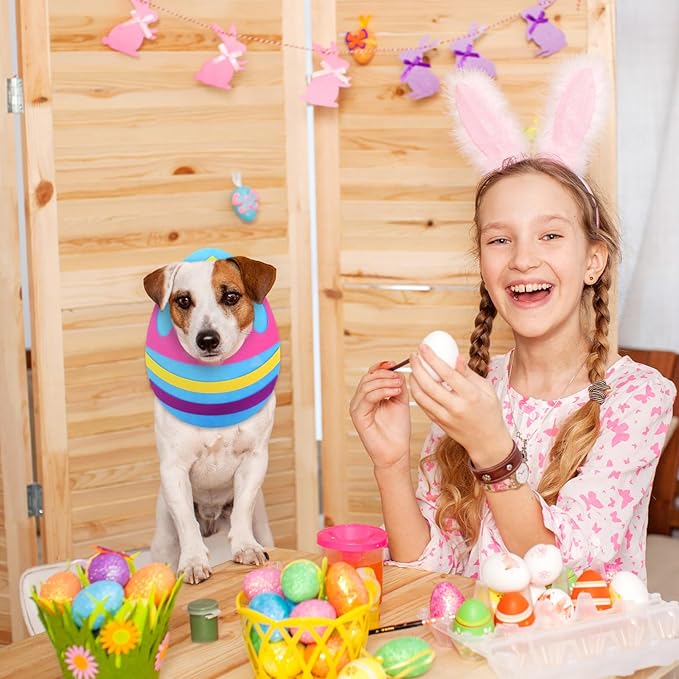 Cute Easter Dog Costume Adjustable Egg Dog Shaped Hat Headwear for Easter Party Pets Cats Festive Bunny Ears Decorative Accessory for Puppy Holiday Dress up(Small)