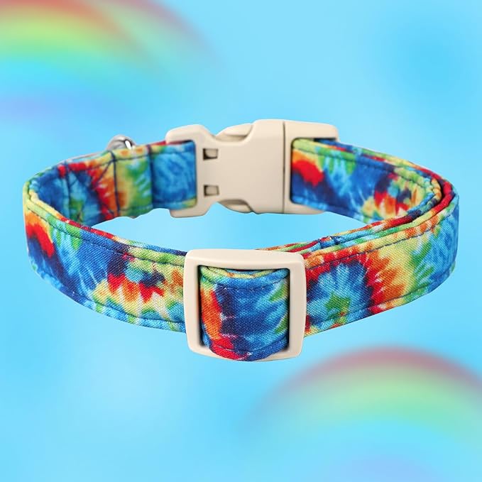 DOGWONG Cotton Dog Collar - Soft Natural Fabric Spring Summer Wedding Puppy Necklace for Small Medium Large Dogs