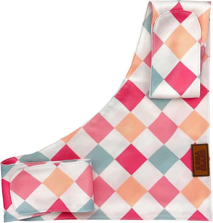 KonaBrandCo- Premium Handmade Dog Bandana | Dual Layered Silky Durable Polyester Fabric | Adjustable Fit Custom Shape- Won't Roll (Medium, SASSY)