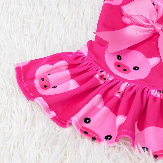 CuteBone Turtleneck Dog Velvet Dress Puppy Skirt Costume Pet Clothes Cat Apparel with Bow Hair Rope for Small Dogs CVD06S