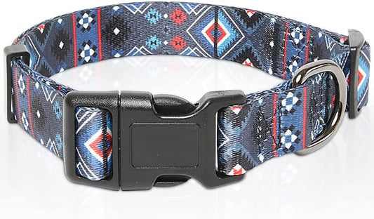 Timos Dog Collar, Adjustable Soft Dog Collar for Small Medium Large Dogs, Patterned Puppy Collars with Quick Release Buckle for Boy and Girl Female Dogs,S Length 9.84''-14.96'