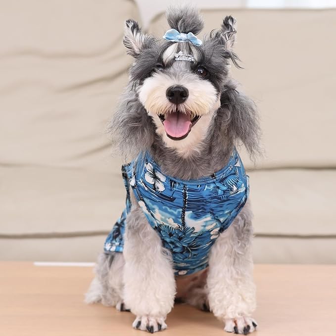 CuteBone Dog Shirts 2-Pack Soft Pet Clothes Breathable Summer Vest for Small Puppy and Stretchy Cat Apparel 2BX19S