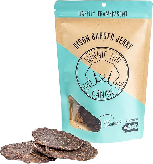 Winnie Lou - The Canine Co. Bison Burger Jerky Treats, 2.5 OZ
