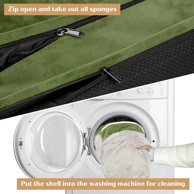 Comfort Expression Orthopedic Bolster Dog Beds Extra Large, XL Dog Beds Waterproof Dogs Beds, Washable Dogs Beds Sofa with Removable Cover & Non-Slip Bottom(X-Large,Light Green)