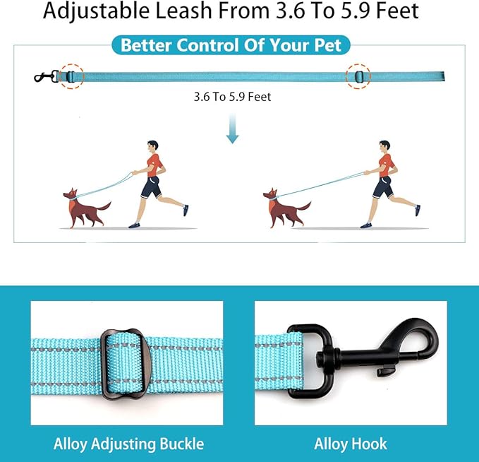 Reflective Dog Collar and Leash Set with Safety Locking Buckle Nylon Pet Collars Adjustable for Small Medium Large Dogs 3 Sizes(L)