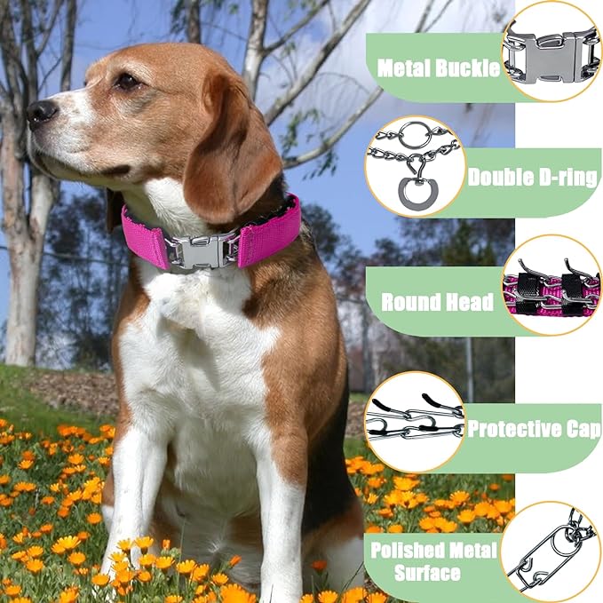 Dog No Pull Collar with Quick Release Buckle for Small Medium Large Dogs, Adjustable Collar with Nylon Cover