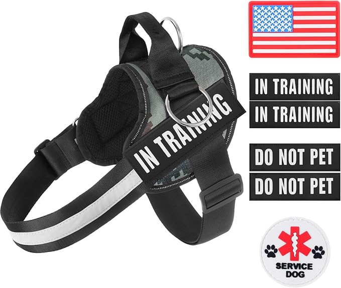 Essential Dog Harness, No Pull Pet Harness with 3 Side Rings for Leash Placement, No Choke, Reflective, Adjustable Pet Vest, Easy On-Off & Improved Control Handle, Training, Walking, Running