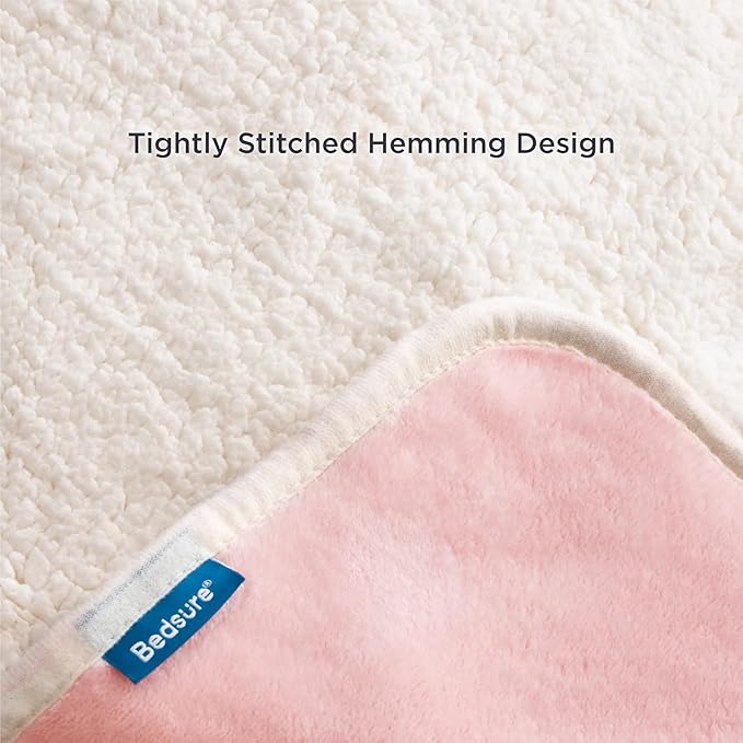 Bedsure Waterproof Dog Blankets for Small Dogs - Small Cat Blanket Washable for Couch Protection, Sherpa Fleece Puppy Blanket, Soft Plush Reversible Throw Furniture Protector, 25"X35", Pink
