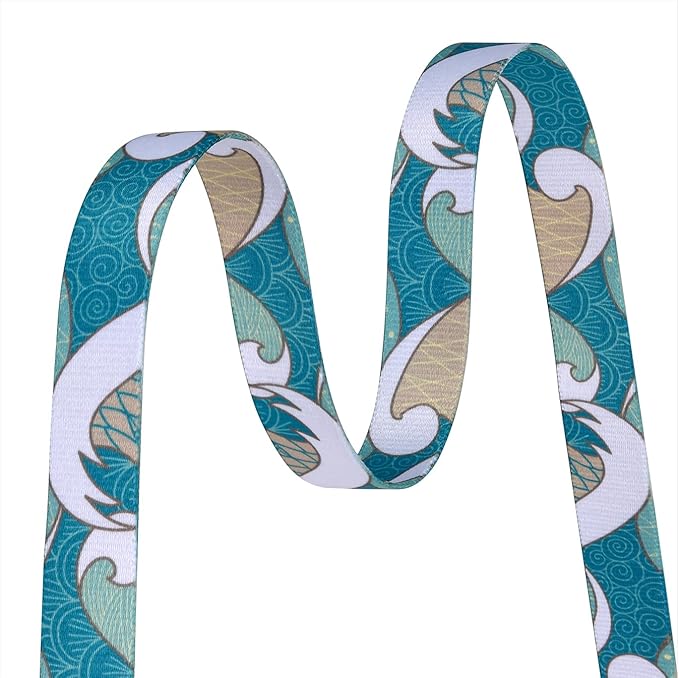 Dog Collar with Bohemia Floral Tribal Geometric Patterns - Soft Ethnic Style Collar Adjustable for Small Medium Large Dogs(Sea Wave,L)