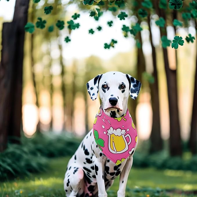 30 Pack St.Patricks Day Easter Dog Bandanas Bulk 33 Inch Dog Bandanas for Large Dogs Breed Adjustable XXL Polyester Scarves Party Grooming L