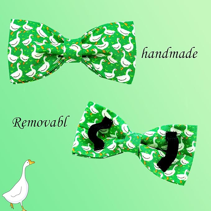 Dog Collar Green Gooses Pet Collar Cute Summer Collar Holiday Puppy Collars Girl or Boy Pet Adjustable Collars Gift for X-Small Dogs