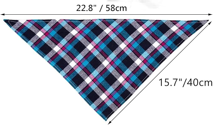Segarty Dog Bandanas, 30 Pack 22.8"x15.7" Pet Scarf Triangle Plaid Bibs Accessories Bulk for Medium Small Dogs Cats Large Puppy Dogs, Washable Adjustable Reversible Boy Pets Birthday Kerchief