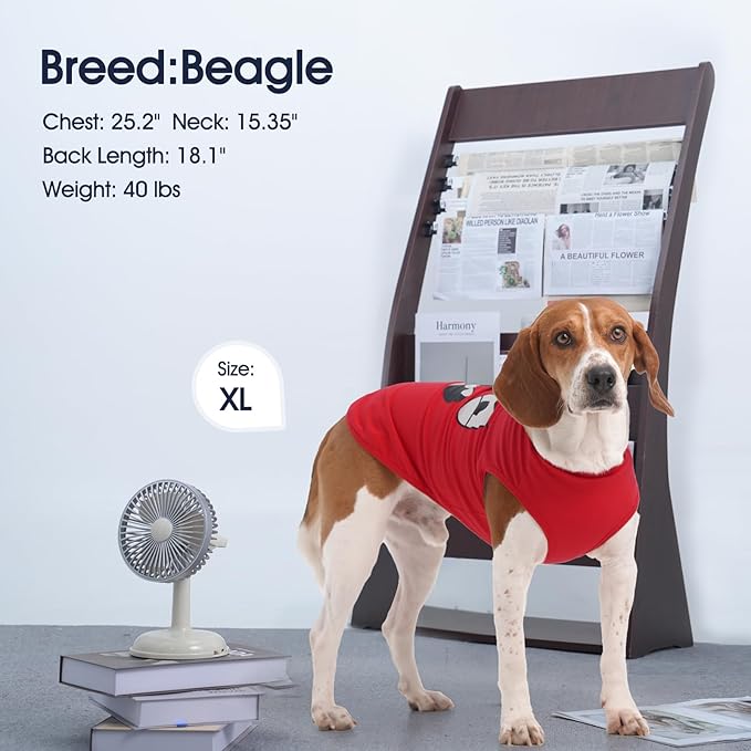 IECOii 2 Pack Pet Tank Top Tee Sleeveless| 5X-Large |Summer Dog Clothes Apparel,Pet Funny Costume T-Shirts Clothing for Large Dog Puppy Outfit Keep Body Heat Hot Weather Sun Protection, Red+Green