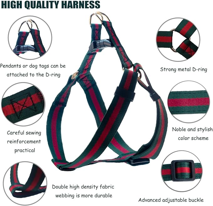 Elegant and Stylish Dog Harness,Durable Soft Neck and Chest Adjustable Pet Harness,Luxury Dog Harness Packing Gift for Medium Dogs