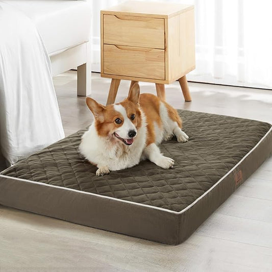 WNPETHOME Orthopedic Dog Beds for Large Dogs, Extra Large Waterproof Dog Bed with Removable Washable Cover & Anti-Slip Bottom, Egg Crate Foam Pet Bed Mat
