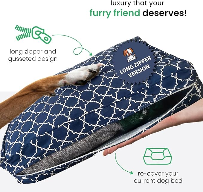 Molly Mutt Huge Dog Bed Cover - Romeo & Juliet Print - Measures 36”X45”X5”- 100% Cotton - Durable - Breathable - Sustainable - Machine Washable Dog Bed Cover (Dd35Ac)