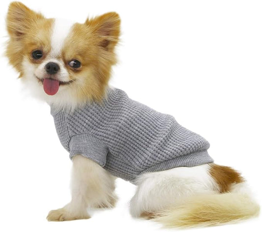 LOPHIPETS Lightweight Dog Sweaters for Puppy Small Dogs Puppy Chihuahua Yorkie Clothes-Gray/L