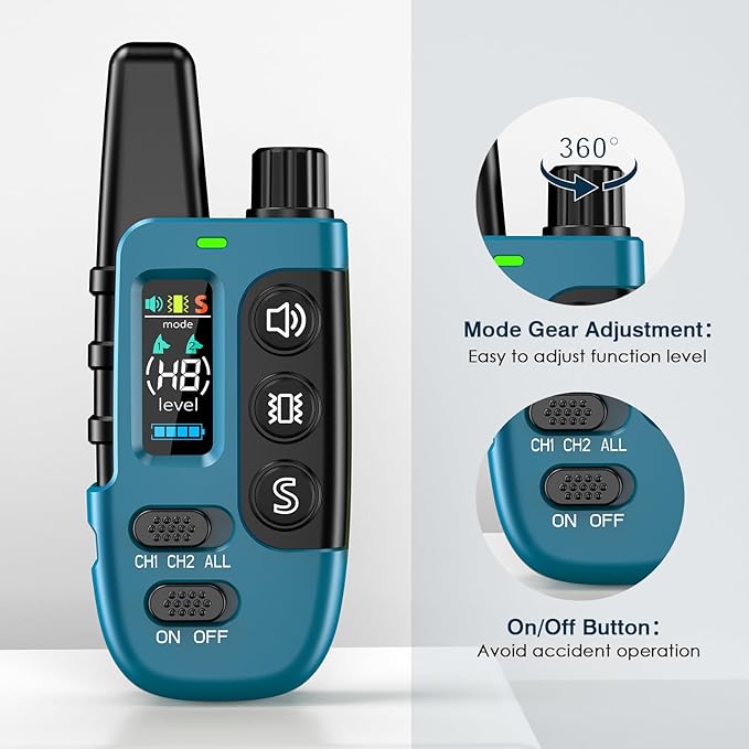 Dog Training Collar, Waterproof Remote Dog Collar with 3 Modes: Beep, Vibration, Safe Static,1600Ft Range, Rechargeable, Adjustable E-Collar for Small Medium Large Dogs