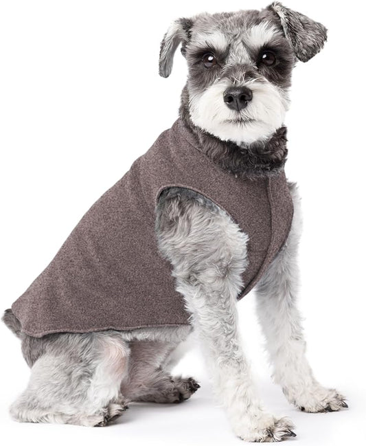 Stretch Fleece Dog Coat, Stretchy Pet Sweater, Machine Washable Pullover for Winter and Fall, Charcoal, 10