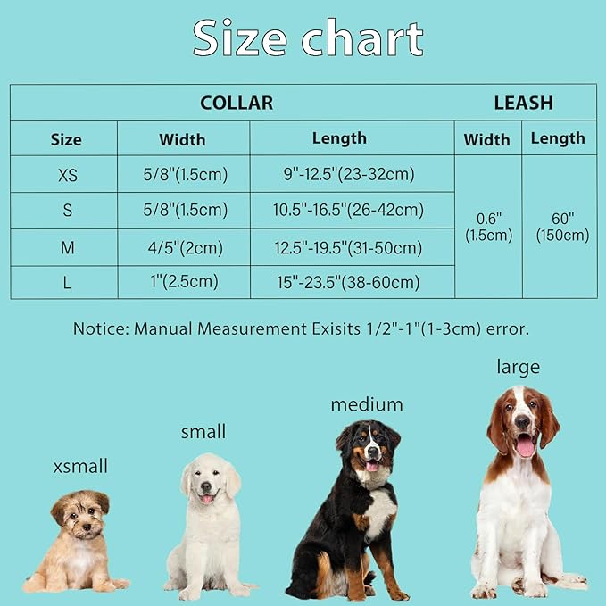 Dog Collar and Leash Set Adjustable Girls Puppy Floral Collars with Bow Tie for Small Medium Large Dogs(S, Rocket)