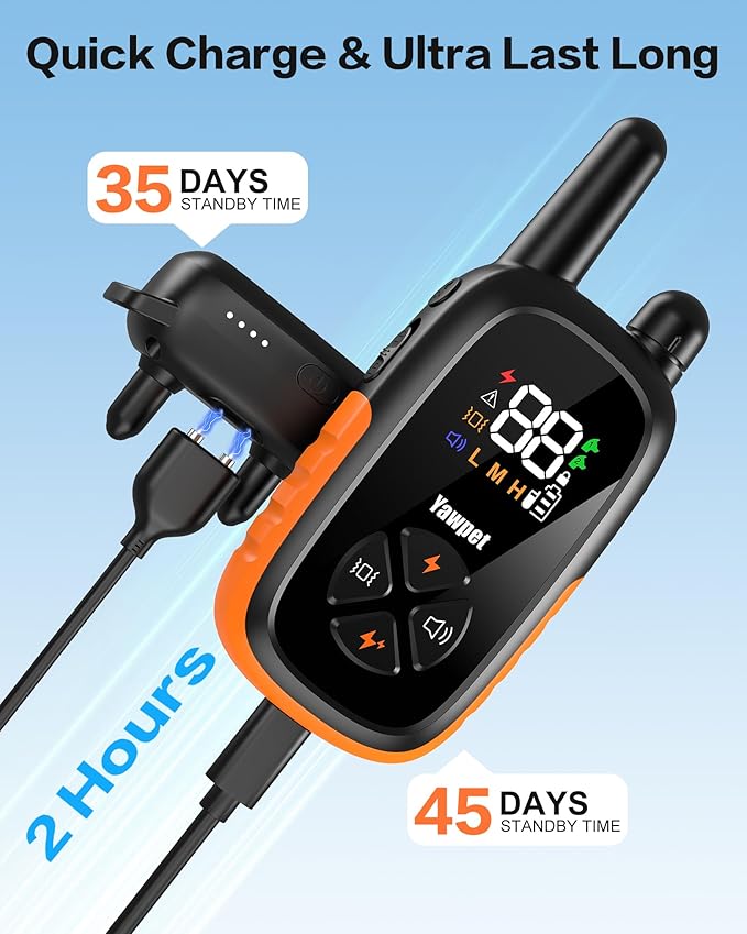 Dog Shock Collar with Remote - Dog Training Collar Waterproof, Rechargeable E Collar for Dogs Training with Vibration, Electric Shock, Beep, Security Lock, Shock Collar for All Breeds, Size