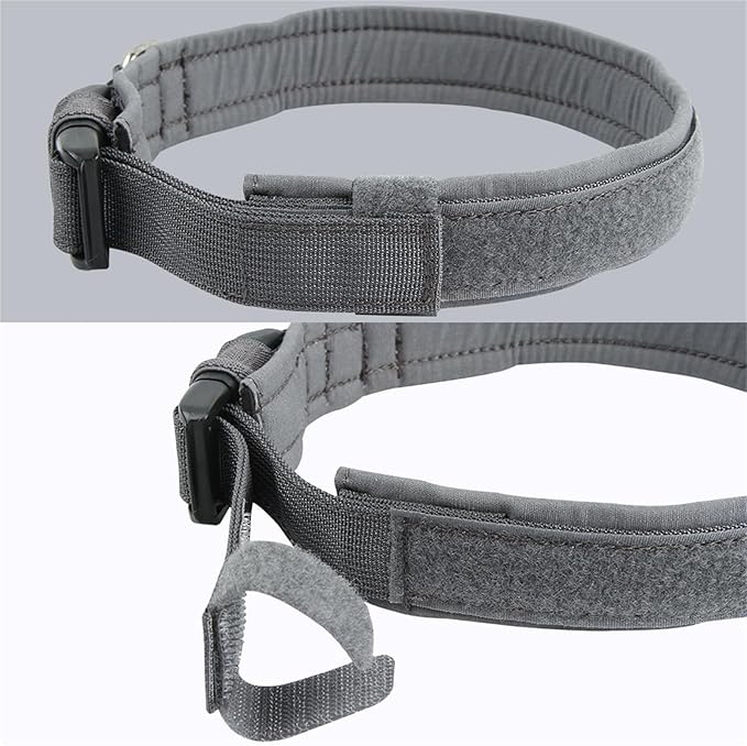 EXCELLENT ELITE SPANKER Tactical Small Puppy Dog Collar Nylon Adjustable Heavy Duty Military for Small Medium and Large Dogs Pet Soft Padded Dog Collar(Grey-S)