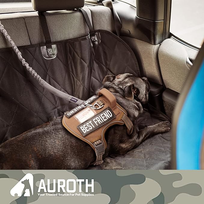 AUROTH Dog Leash Large Dogs, Heavy Duty Dog Leash Bungee, No Pull Dog Leash for Shock Absorption, Grey Dog Training Leashes for Medium Large Breed Dogs 6FT/4.5FT, 2 Padded Handles