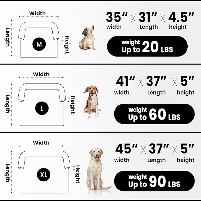 Calming Dog Couch Bed for Large Dogs, 41 x 37 inch Waterproof Removable Dogs Mat Couch Cover for Furniture Protector, Non-Slip Fluffy Pelsbarn Dog Bed for Couch, Sofa, Outdoor - Tie-Dry Khaki