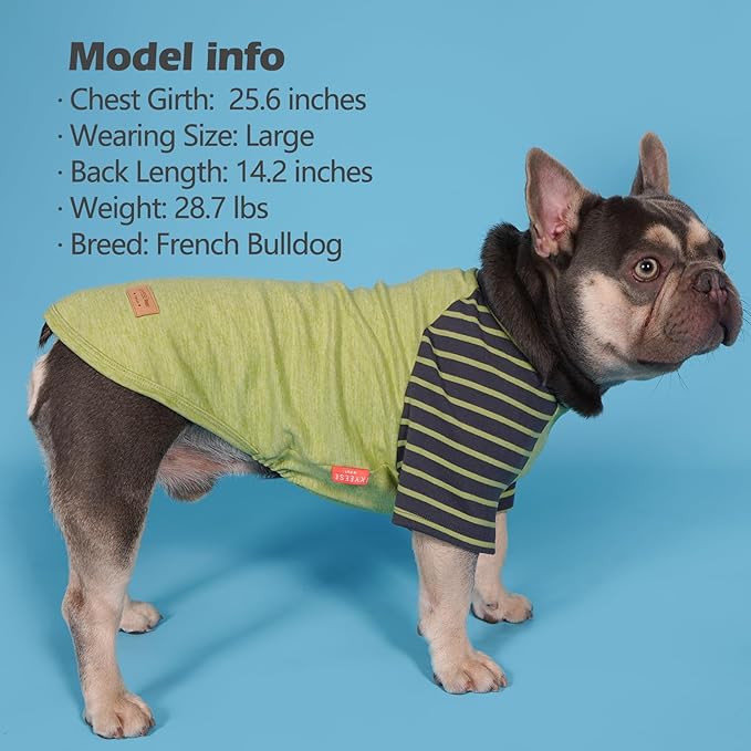 KYEESE 2Pack Lightweight Dog Sweaters Pullover Fleece for Small Dogs Male, Dachshund Clothes, Soft Sweatshirt, Stretchy Comfort Coats