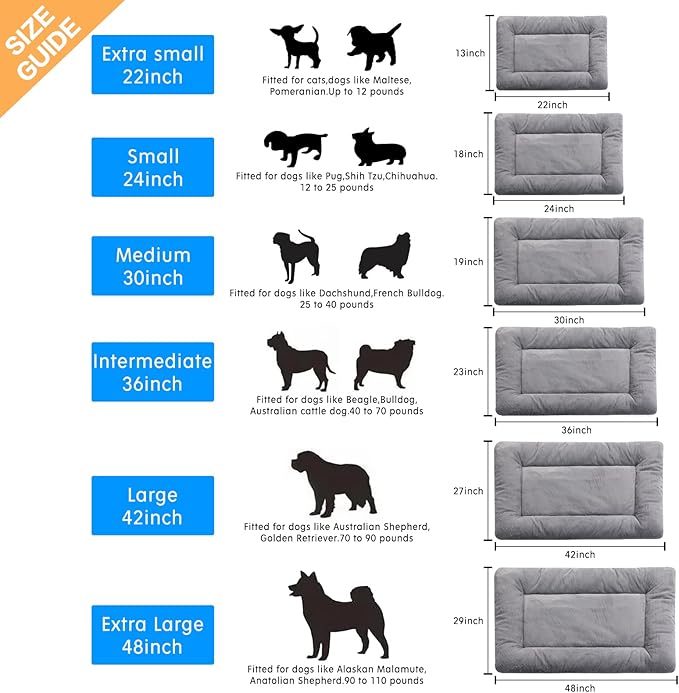 Ultra Soft Dog Bed & Kennel Pad for Medium Dogs - Fit Metal Crates, Washable & Anti-Slip, Cozy Sleeping Mat, Gray, 30"
