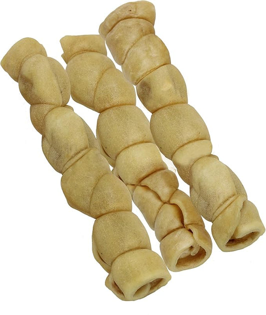 Water Buffalo 9" Retriever Style Cheek Roll Dog Chews-3 Pack (Long Lasting Dog Chews, Treats, Bones for for Large Dogs) Substitute for Pig Ears for Dogs
