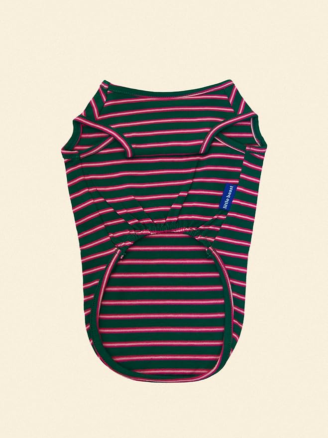 Little Beast Dog Clothes, Pet Clothes for Large, Medium, and Small Dogs (Dog Shirts Come in Multiple Colors and Styles) - Size: XX-Small Dogs, Dark Green/Red