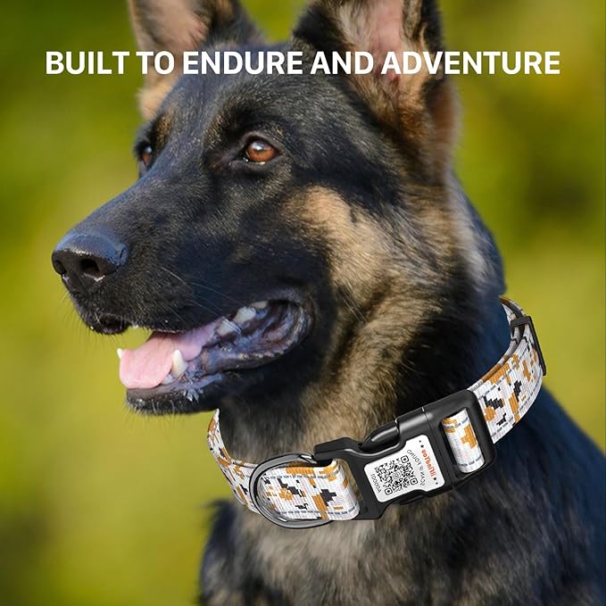 Reflective Dog Collars for Puppy Soft Nylon Camo Gray Sized XS