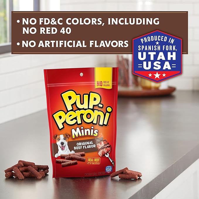 Pup-Peroni Mini Dog Treats, Original Beef Flavor, 22.5 Ounce, Made with Real Beef (Pack of 2)