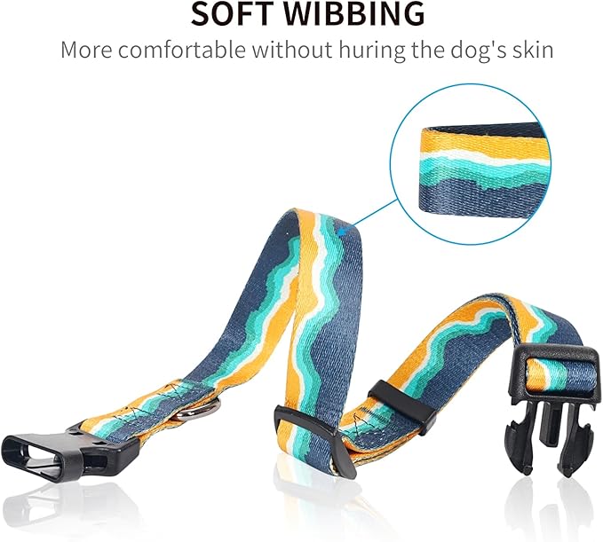 Timos Dog Collar, Adjustable Soft Dog Collar for Small Medium Large Dogs, Patterned Puppy Collars with Quick Release Buckle for Boy and Girl Female Dogs,S Length 9.84''-14.96'