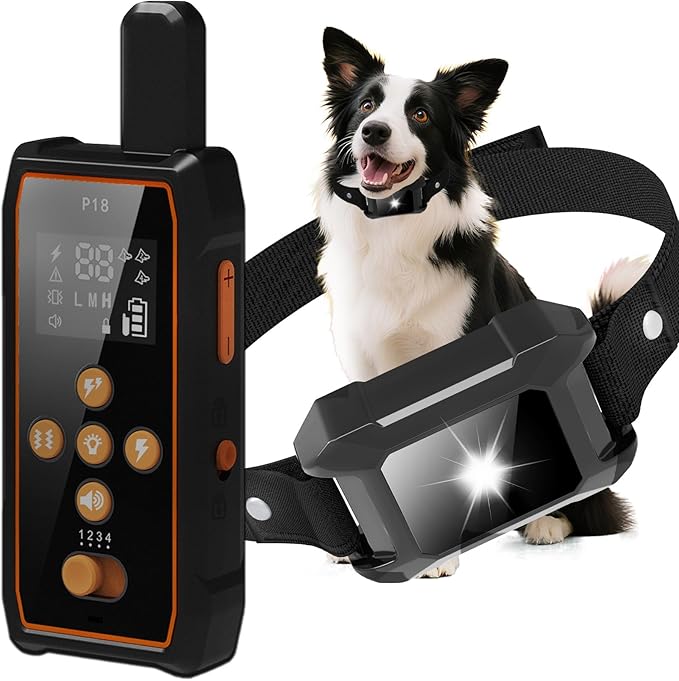 Dog Training Collar with Remote 3600Ft - Shock Collar for Barking Control, 4 Modes(Beep/Vibe/Static), IPX7 Waterproof for Swimming, 30-Day Rechargeable Battery, Adjustable for Small to XL Dogs