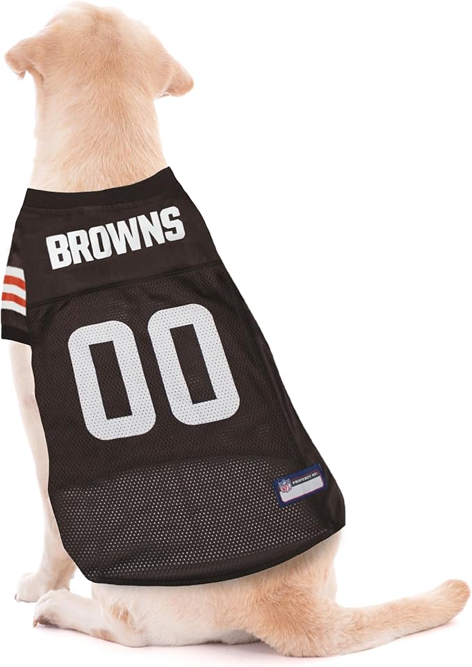 Pets First Cleveland Browns Dog Jersey, Size Large - Best Football Jersey Costume for Dogs & Cats