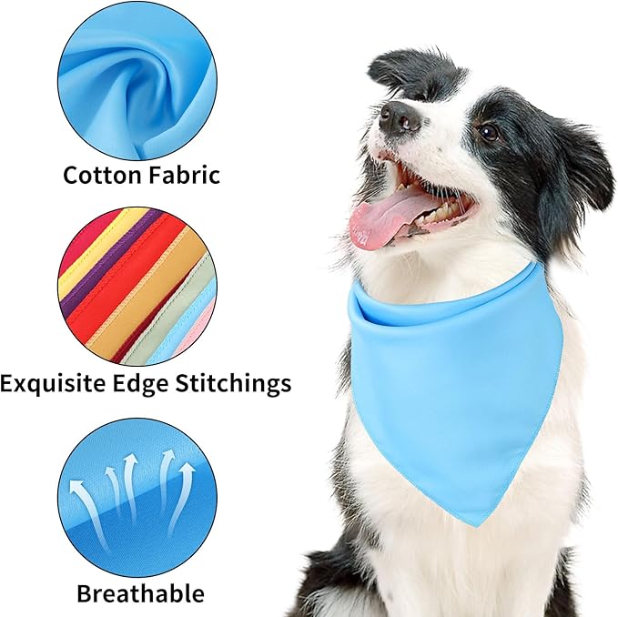 Segarty 60 Pack Pet Scarf, 26.7"x17.3" Triangle Bibs Washable Dog Bandanas Accessories Bulk for Small Medium Dogs Cats Large Puppy, Adjustable Reversible Boy Pets Birthday Kerchief
